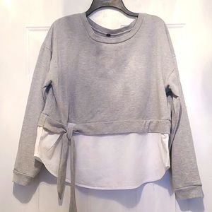 Grey side tie shirt